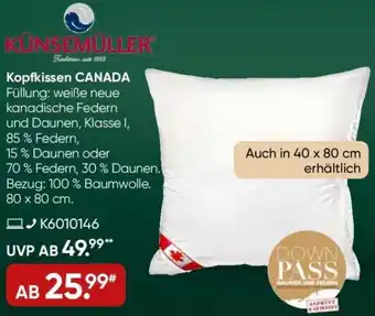 Galeria KÜNSEMÜLLER Kopfkissen CANADA Angebot