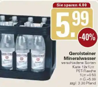WEZ Gerolsteiner Mineralwasser Angebot