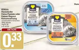 WEZ EDEKA Herzstücke Feine Pastete oder Feines Ragout Katzennahrung Angebot