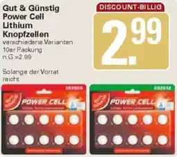 WEZ Gut & Günstig Power Cell Lithium Knopfzellen Angebot