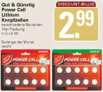 WEZ Gut & Günstig Power Cell Lithium Knopfzellen Angebot
