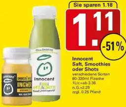 WEZ Innocent Saft, Smoothies oder Shots Angebot
