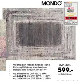 Möbel Martin Webteppich Mondo Grande Plano Angebot