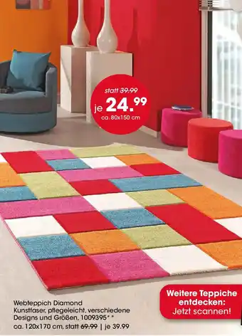 Möbel Martin Webteppich Diamond Angebot