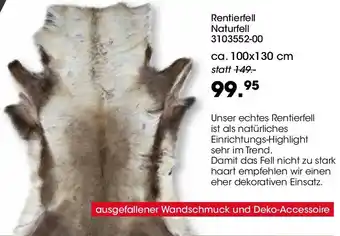 Möbel Martin Rentierfell Naturfell Angebot