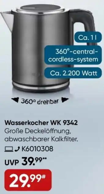 Galeria SEVERIN Wasserkocher WK 9342 Angebot