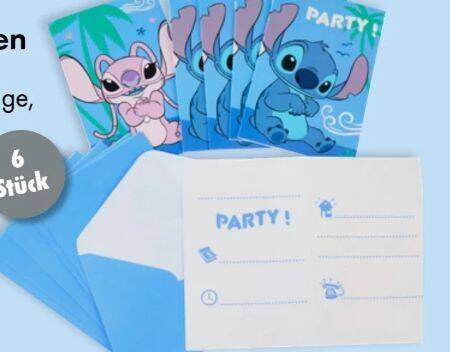 Einladungskarten Stitch 6 Stk Angebot bei TEDi