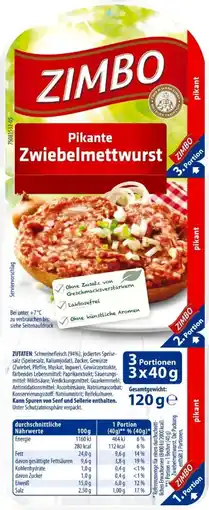 Kaufland Zimbo Zwiebelmettwurst Angebot