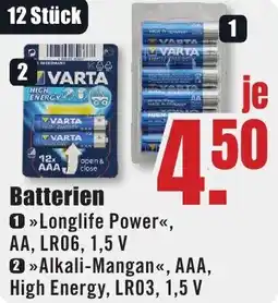 B1 Discount Baumarkt VARTA Batterien Angebot