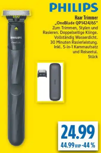 diska PHILIPS Haar Trimmer ,,OneBlade QP1424/65" Angebot