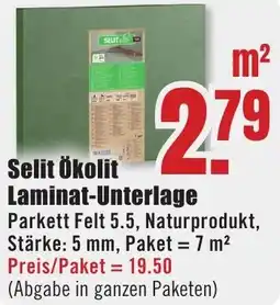 B1 Discount Baumarkt Selit Ökolit Laminat-Unterlage Angebot