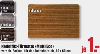 B1 Discount Baumarkt Nadelfilz-Türmatte Multi Eco Angebot