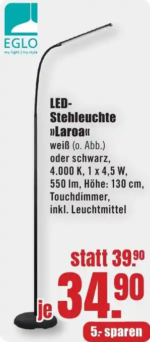 B1 Discount Baumarkt EGLO LED-Stehleuchte Laroa Angebot