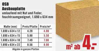 B1 Discount Baumarkt OSB Ausbauplatte Angebot
