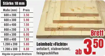 B1 Discount Baumarkt Leimholz Fichte Angebot