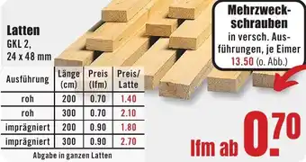 B1 Discount Baumarkt Latten Angebot