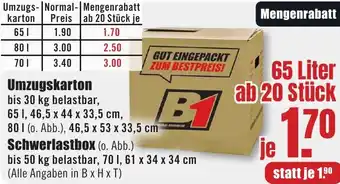 B1 Discount Baumarkt Umzugskarton Angebot