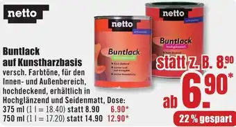B1 Discount Baumarkt netto Buntlack auf Kunstharzbasis Angebot