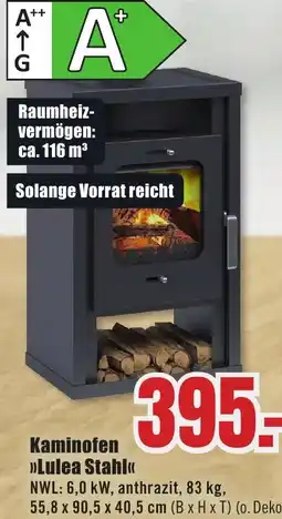 B1 Discount Baumarkt Kaminofen Lulea Stahl Angebot