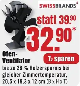 B1 Discount Baumarkt SWISSBRANDS Ofen Ventilator Angebot