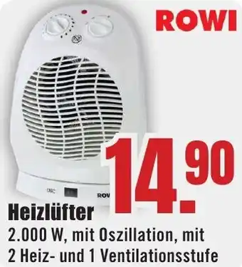 B1 Discount Baumarkt ROWI Heizlüfter Angebot