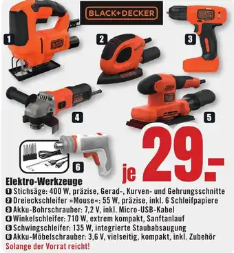 B1 Discount Baumarkt BLACK+DECKER Elektro-Werkzeuge Angebot