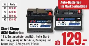 B1 Discount Baumarkt Start-Stopp AGM-Batterien Angebot
