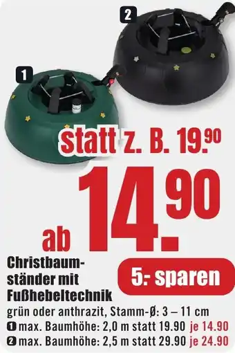 B1 Discount Baumarkt Christbaumständer mit Fußhebeltechnik Angebot