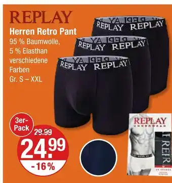 V Markt Replay herren retro pant Angebot