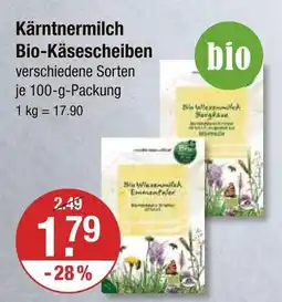 V Markt Kärntnermilch bio-käsescheiben emmentaler Angebot