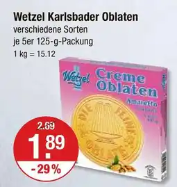 V Markt Wetzel karlsbader oblaten Angebot