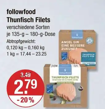 V Markt Followfood thunfisch filets Angebot