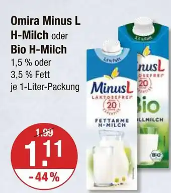 V Markt Omira minus l h-milch Angebot