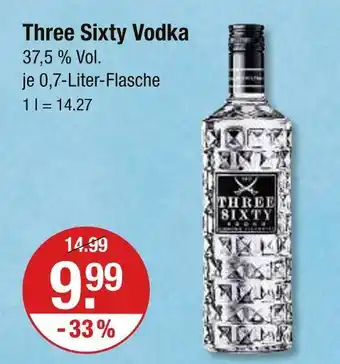 V Markt Three sixty vodka Angebot