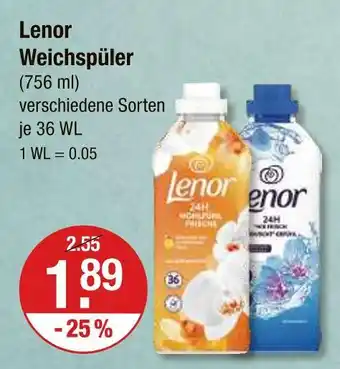V Markt Lenor weichspüler Angebot