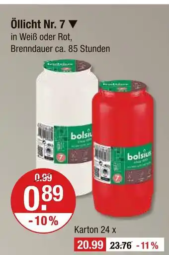 V Markt Bolsius öllicht nr. 7 Angebot