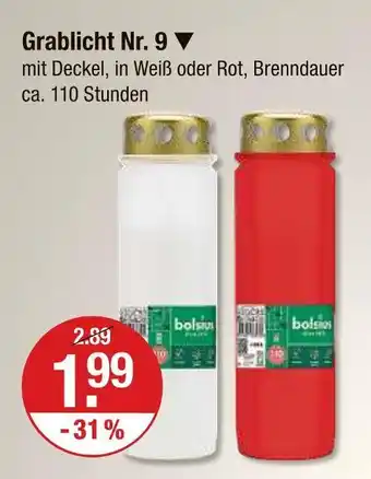 V Markt Bolsius grablicht nr. 9 Angebot