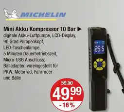 V Markt Michelin mini akku kompressor 10 bar Angebot