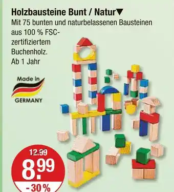 V Markt Holzbausteine bunt / natur Angebot