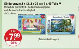 V Markt Ravensburger kinderpuzzle 2 x 12 teile Angebot