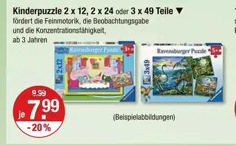 V Markt Ravensburger kinderpuzzle 2 x 12 teile Angebot