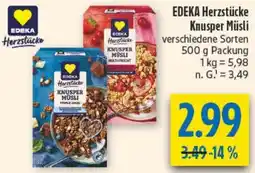 diska EDEKA Herzstücke Knusper Müsli Angebot