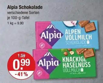 V Markt Alpia alpen vollmilch schokolade Angebot