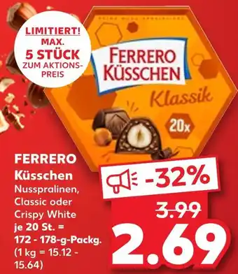 Kaufland Ferrero küsschen nusspralinen classic Angebot
