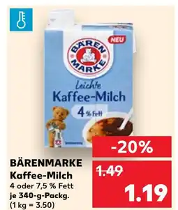 Kaufland Bärenmarke kaffee-milch 4 % fett Angebot