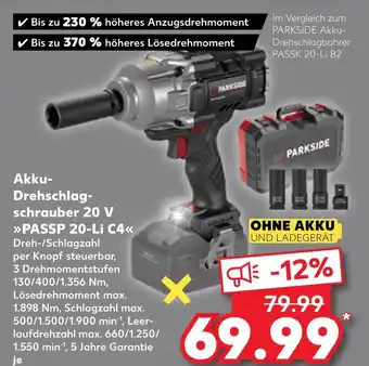 Kaufland Parkside akku-drehschlagschrauber 20 v passp 20-li c4 Angebot
