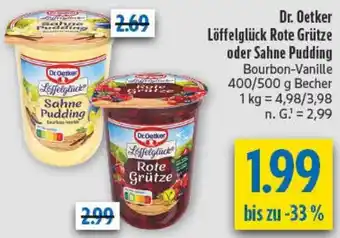 diska Dr. Oetker Löffelglück Rote Grütze oder Sahne Pudding Angebot