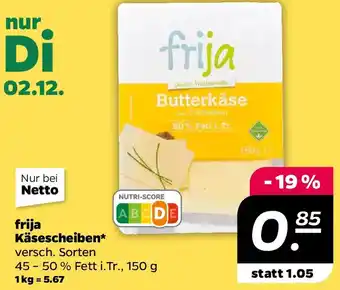 NETTO frija Käsescheiben Angebot
