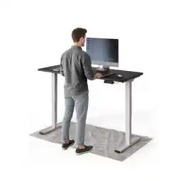 Netto Marken-Discount DESKSPACE Pro Plus Elektrisch Schreibtisch, Schwarz Tischplatte / Weiß Gestell / 140x70 cm Angebot