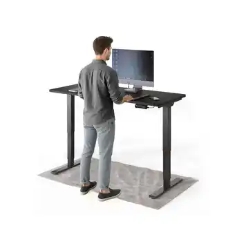 Netto Marken-Discount DESKSPACE Pro Plus Elektrisch Schreibtisch, Schwarz Tischplatte / Schwarz Gestell / 140x70 cm Angebot